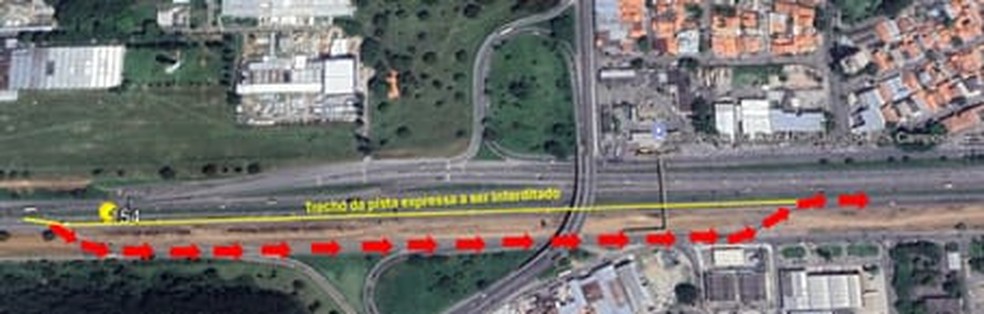 Dutra terá desvio para obras no trecho de São José dos Campos a partir de segunda-feira (14); veja o local. — Foto: Reprodução