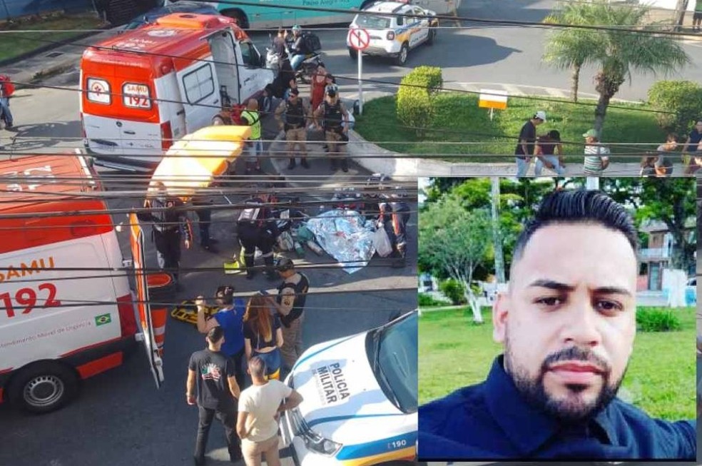 Motociclista morre após ser atingido por caminhão em rotatória no Centro de Pouso Alegre, MG — Foto: Redes Sociais / Portal da Cidade