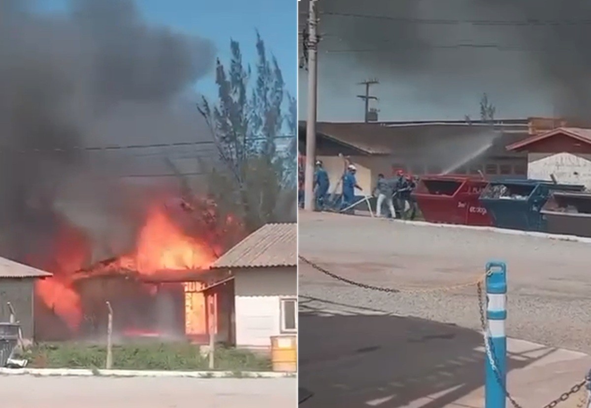 Incêndio atinge galpão no Porto do Açu, em São João da Barra