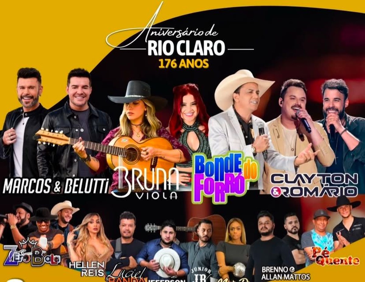 Rio Claro comemora aniversário de 176 anos com festa gratuita para a população