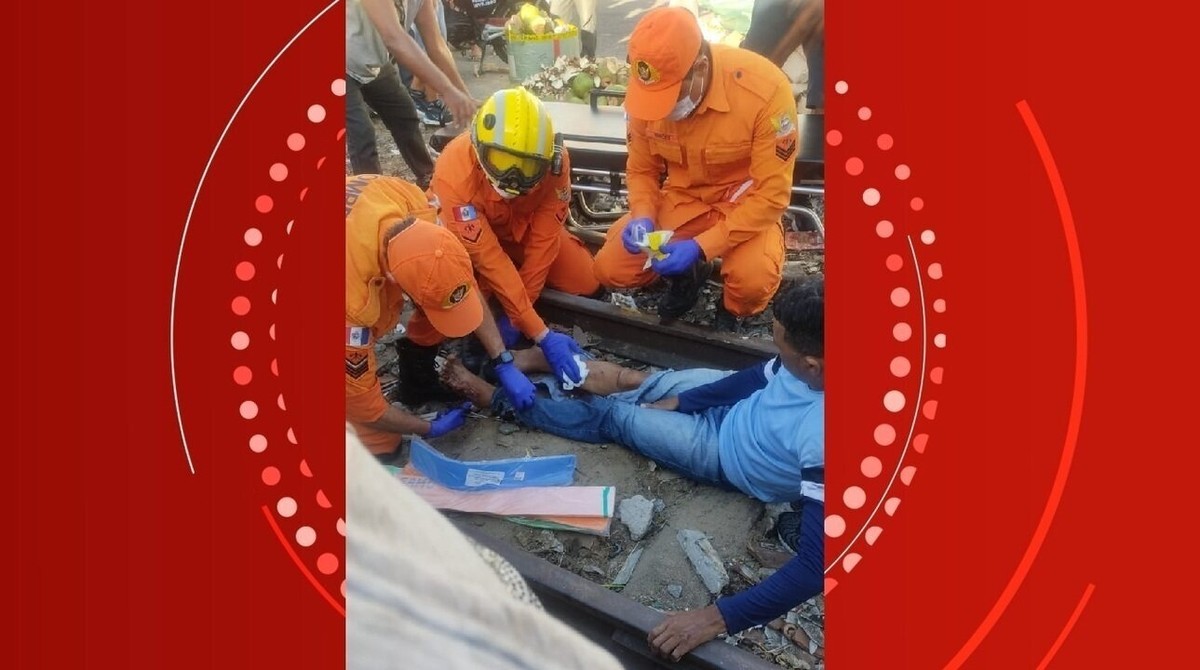 VÍDEO motociclista sofre fratura exposta ao ser atropelado por VLT no centro de Maceió