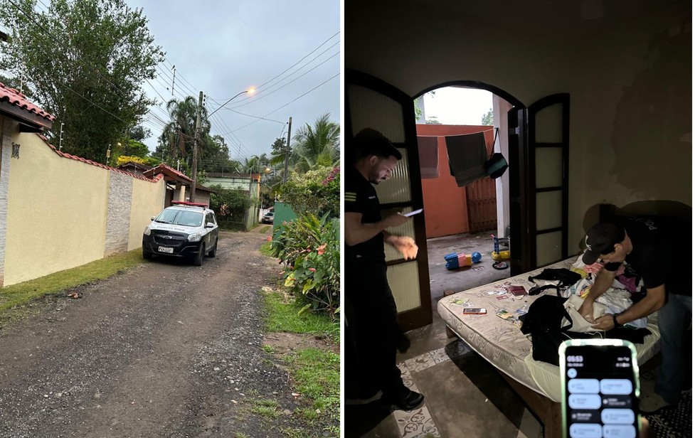 Buscas feitas em endereços ligados a ex-sargento da FAB suspeita de estelionato, em Ubatuba — Foto: Divulgação/Polícia Civil