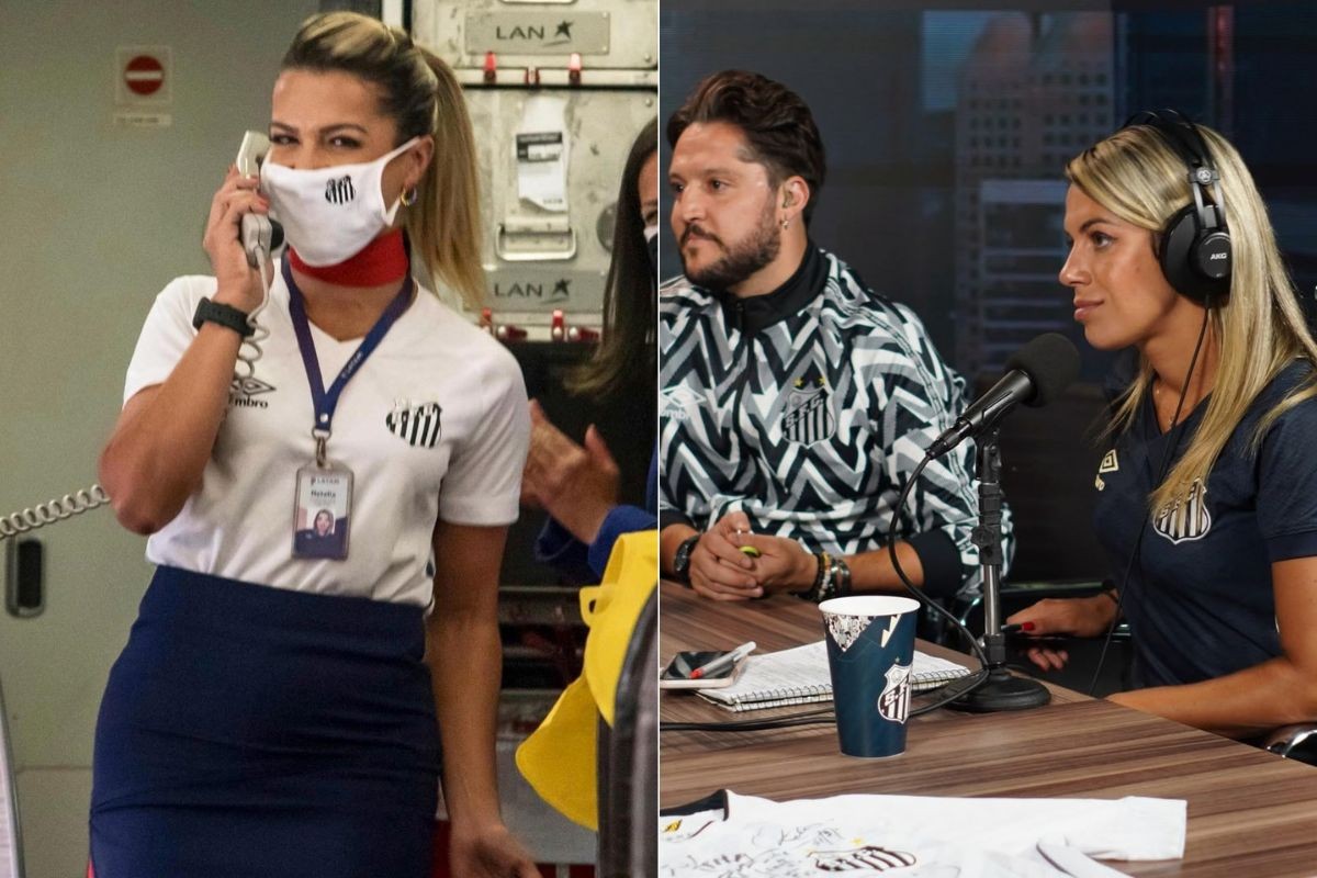 Comissária de bordo e influenciadora: quem é Naty Potira, torcedora do Santos que mobiliza orações e luta contra o câncer
