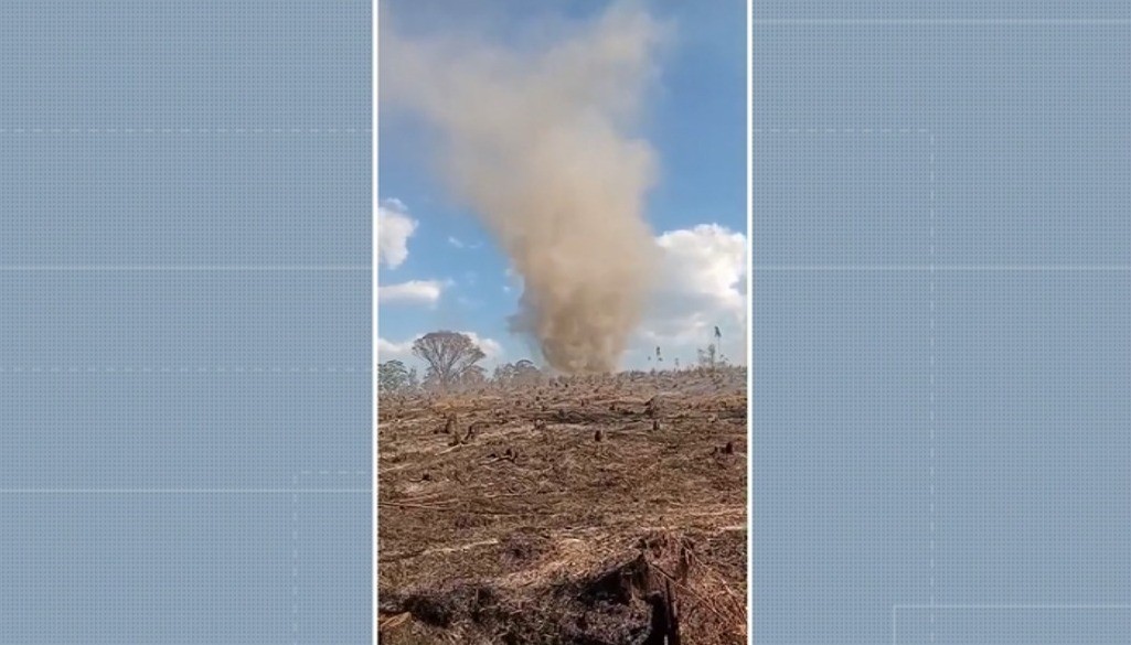 VÍDEO: redemoinho chama atenção de moradores entre Amparo e Morungaba