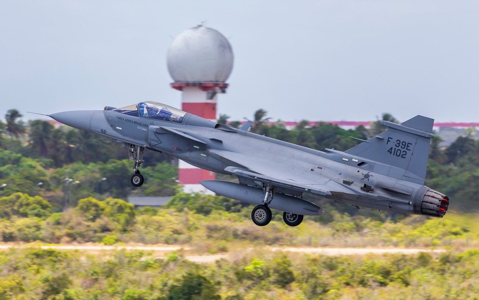 Caça F-39 Gripen — Foto: Sarg. Müller Marin/FAB