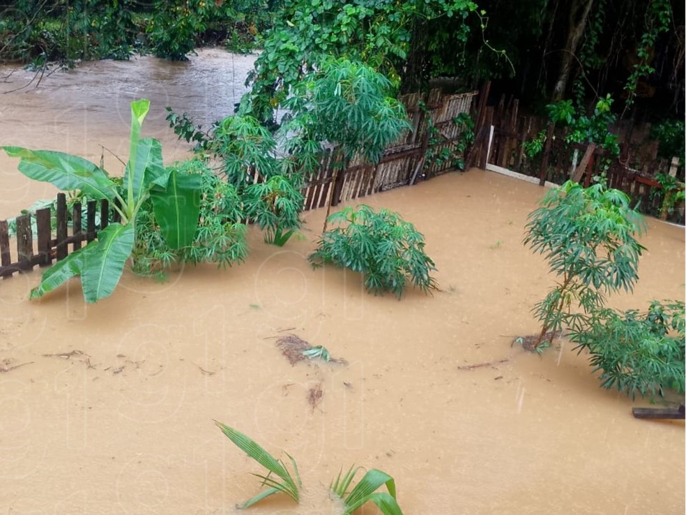 Forte chuva alaga casas e diversos pontos em Rio Branco nesta sexta-feira (26) — Foto: Cedida