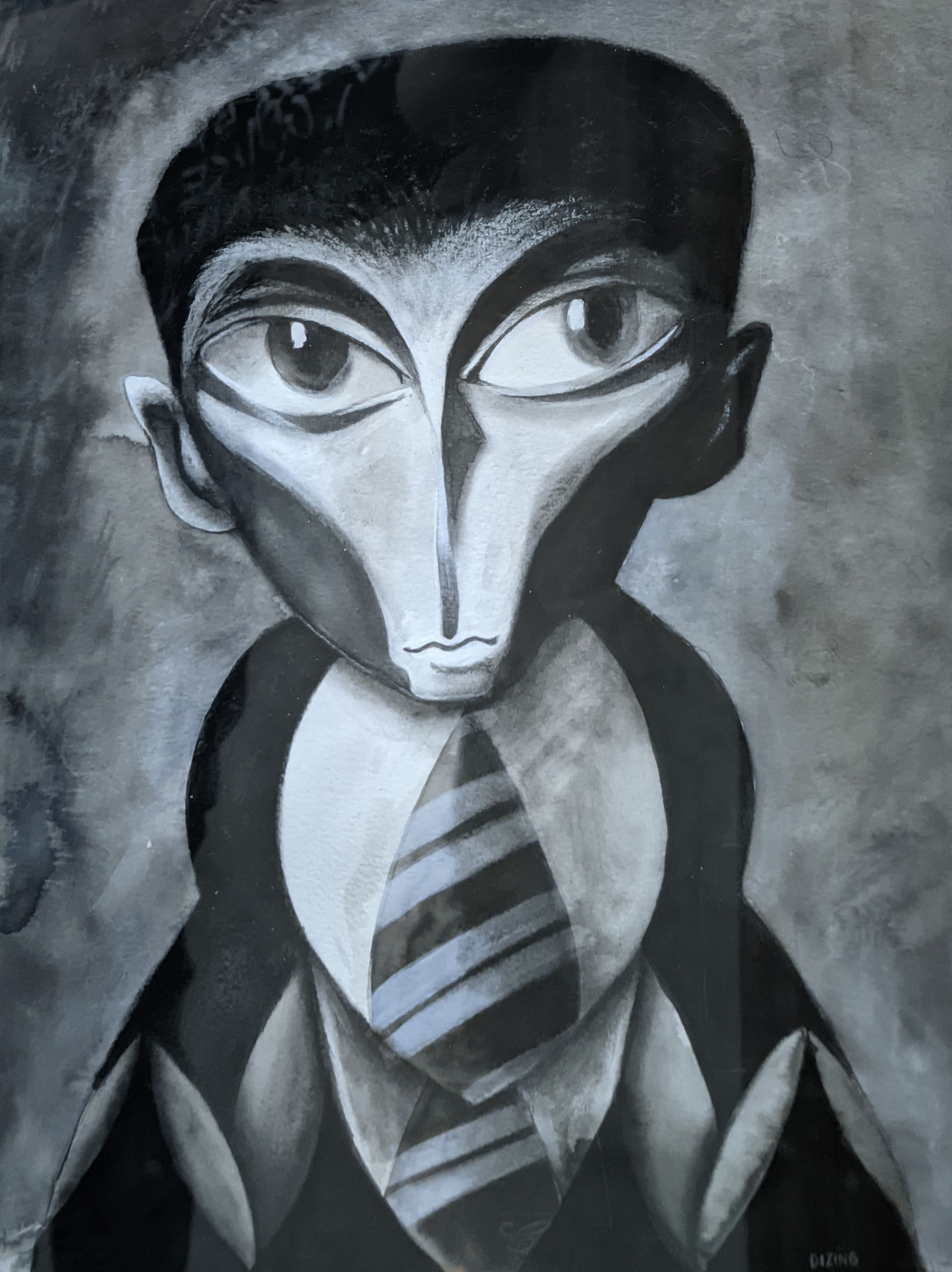 Com caricatura do escritor Kafka como barata de terno e gravata, artista vence Júri Popular do 51º Salão de Humor de Piracicaba 