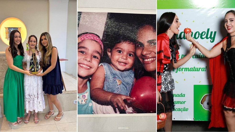 Criada próxima da família, Bruna mantinha uma relação muito próxima com a tia e prima — Foto: Arquivo Pessoal