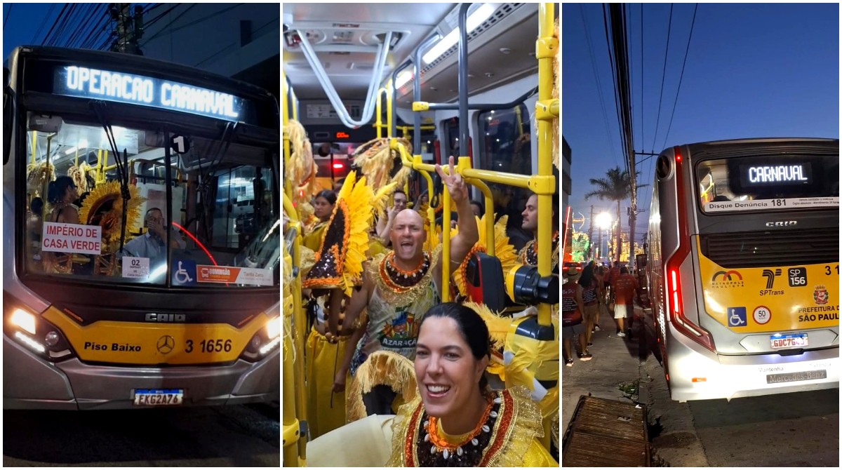 Ônibus lotado até no carnaval? Calma, são os foliões da Império de Casa Verde