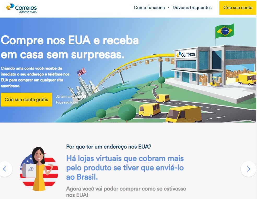 lança site em português para o Brasil; compras serão feitas em reais