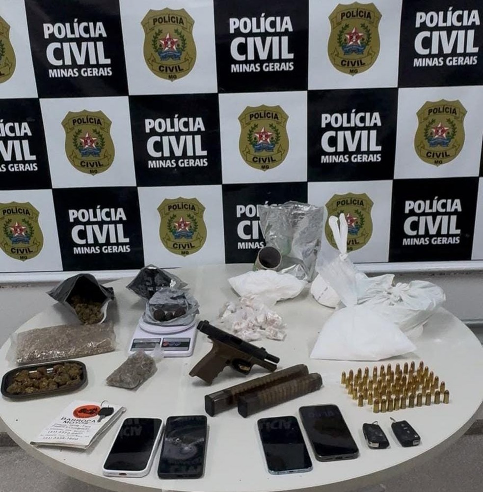 Parte dos materiais apreendidos na operação — Foto: Polícia Civil