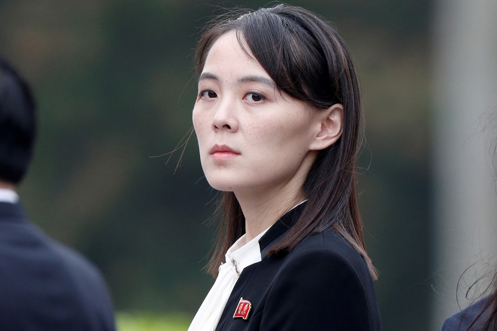 Kim Yo Jong, irmã do líder norte-coreano Kim Jong Un, participa de cerimônia em Hanói, no Vietnã, em 2019 — Foto: EUTERS/Jorge Silva/Pool/Arquivo