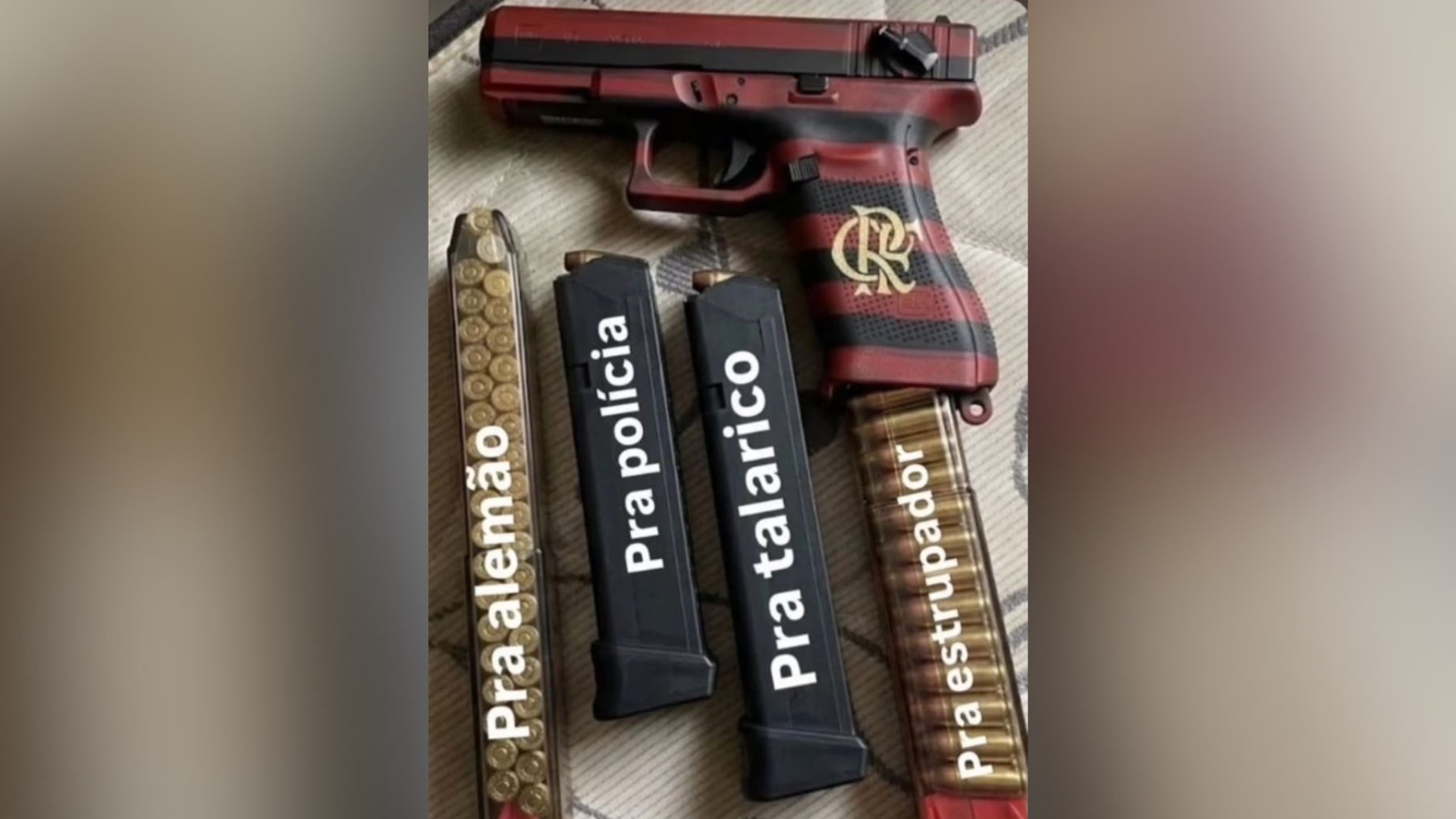 Jovem é preso em MG por exibir armas e fazer ameaças nas redes; postagem citava bala ‘pra alemão, polícia, talarico e estuprador’ 