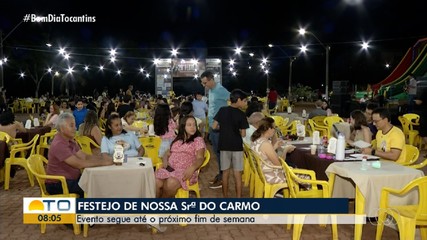Fiéis se reúnem durante Festejo de Nossa Senhora do Carmo em Palmas