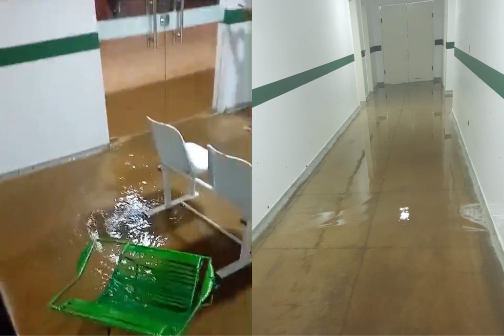 Hospital municipal alaga após chuva de mais de 120 mm em Pio IX, no Piauí — Foto: Reprodução/Redes Sociais