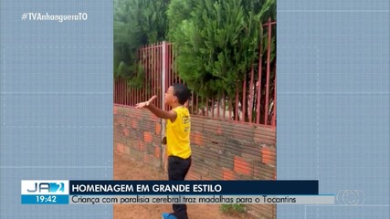 Criança com paralisia cerebral traz medalhas para o TO e recebe homenagem; confira