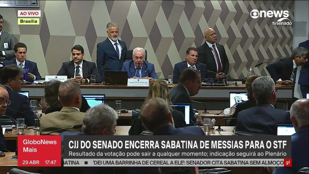 Comissão do Senado aprova por Jorge Messias para o STF por 16 a 11; decisão final cabe ao plenário