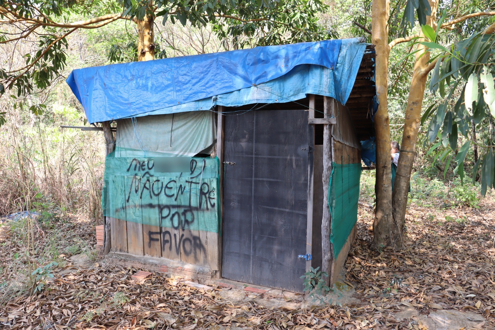 Barraco construído na área da reserva da Lagoa Azul, em Nobres (MT) — Foto: Prefeitura de Nobres