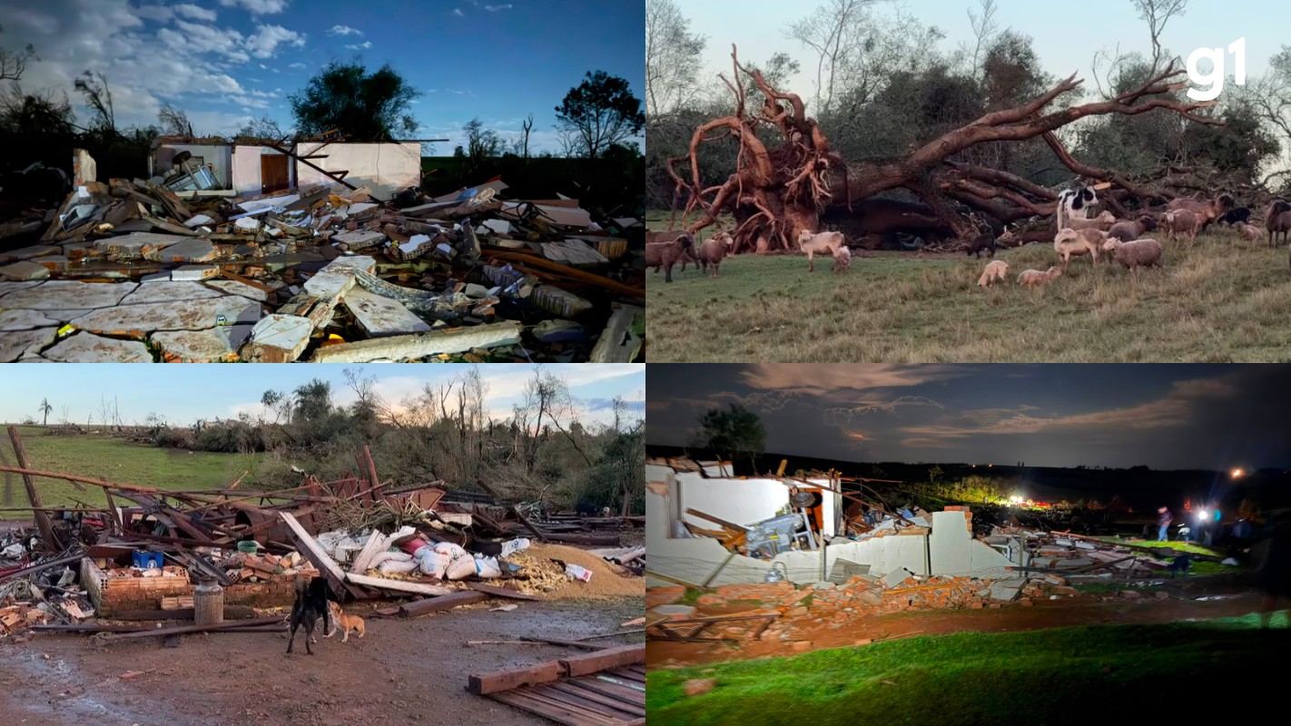 Tornado devastador atinge cidades do Rio Grande do Sul e deixa 7 feridos