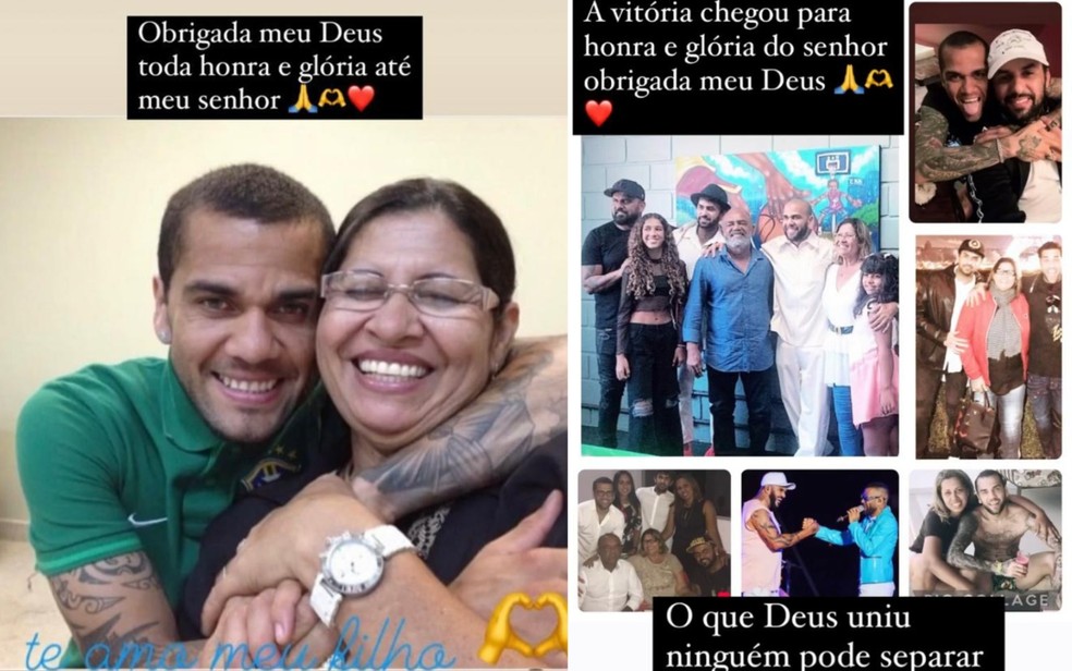 Mãe de Daniel Alves comemorou decisão da Justiça — Foto: Reprodução/Redes Sociais