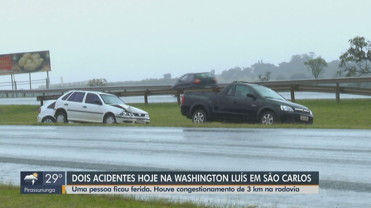 Três acidentes deixam trânsito congestionado na SP-310 em São Carlos | G1