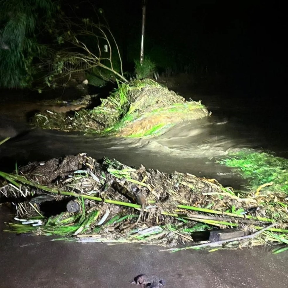 Carro é arrastado durante temporal em Nepomuceno; uma pessoa morreu — Foto: Corpo de Bombeiros