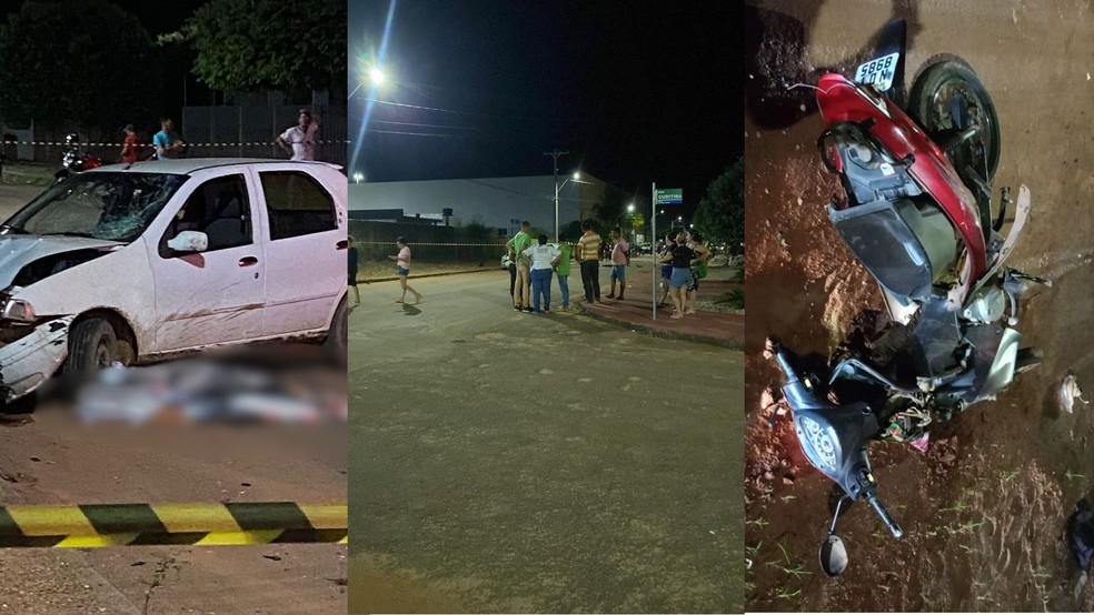 Mulher morre após colidir com carro na cidade de Cerejeiras, RO — Foto: Reprodução/ Tony Rota