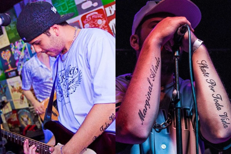 Carleto durante apresentações com a Viva F3 Charlie Brown Jr. Cover. — Foto: Cedidas/Rafael Carleto