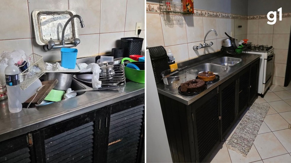 Antes e depois da cozinha da ex-atriz Rejane Schumann