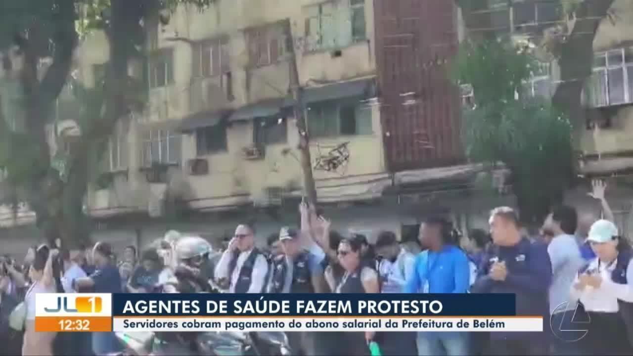 Agentes de saúde protestam em Belém para cobrar abono salarial da prefeitura