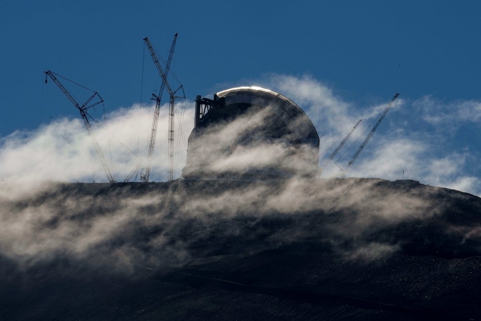 Um Telescópio Extremamente Grande está sendo construído pelo Observatório Europeu do Sul, no Deserto do Atacama, Chile — Foto: AP/Esteban Felix