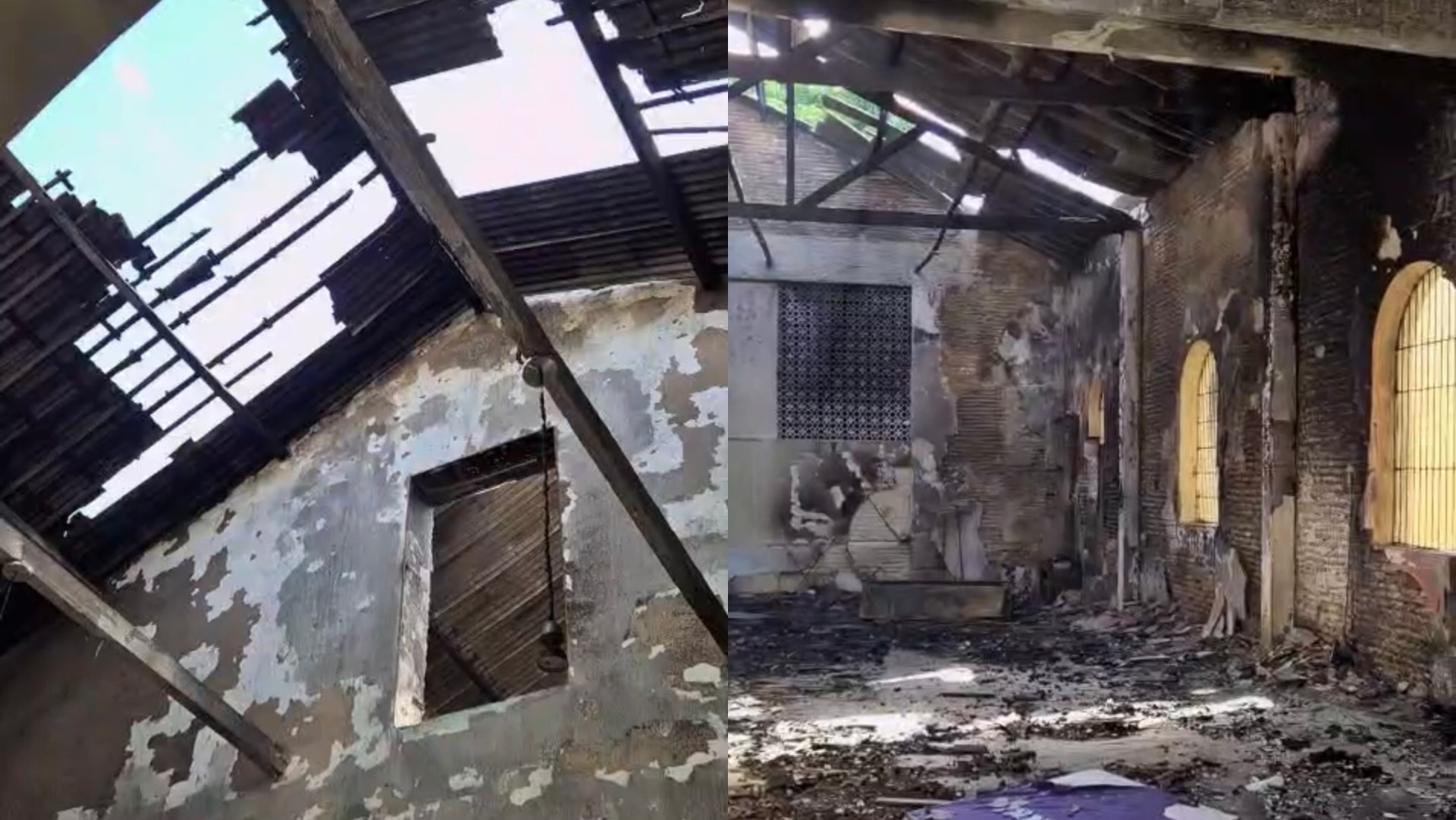 Incêndio atinge salão de igreja de 150 anos em Fortaleza; vídeo
