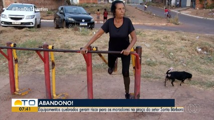 Moradores do Santa Bárbara apontam os riscos de equipamentos da academia ao ar livre