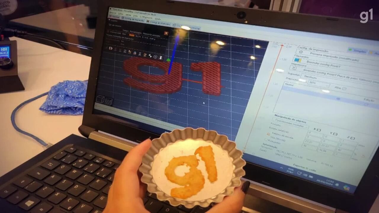 Biscoito no formato do g1 foi produzido durante a Campus Party em Brasília.