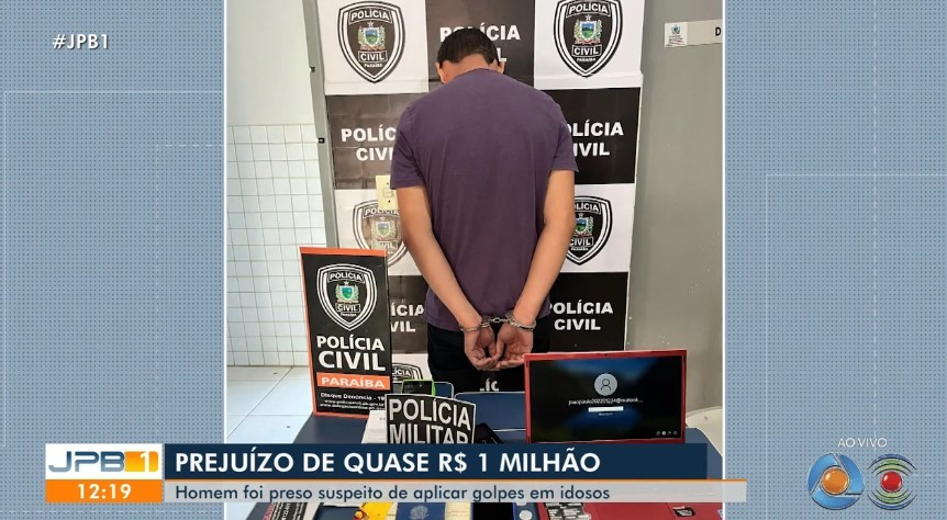 Homem é preso suspeito de aplicar golpe de R$ 1 milhão em idosos na Paraíba