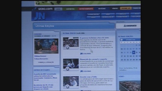 VÍDEO: veja como a estreia do g1 foi noticiada no Jornal Nacional