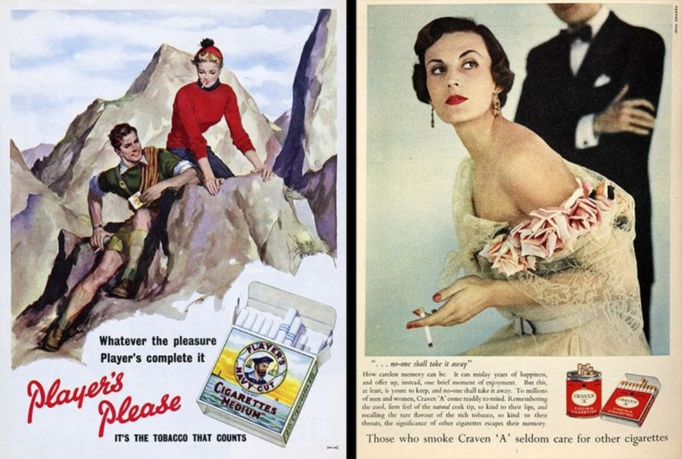 "A dúvida é nosso produto, já que ela é a melhor forma de competir com o 'corpo de evidências' que existe na mente do público em geral" sobre os males do tabagismo, diz documento; acima, propaganda de cigarro — Foto: Getty Images 