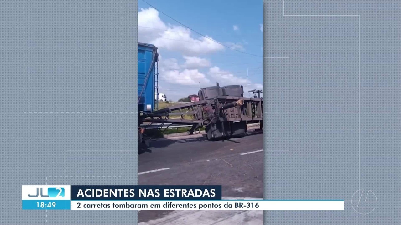 Duas carretas tombam na BR-316 em Ananindeua e entre Castanhal e Santa Izabel