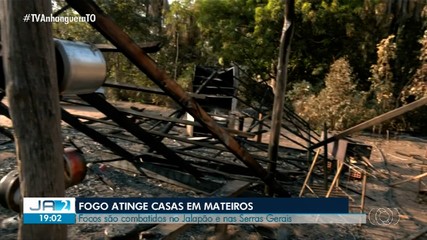Focos de incêndio atingem casas em Mateiros, região do Jalapão