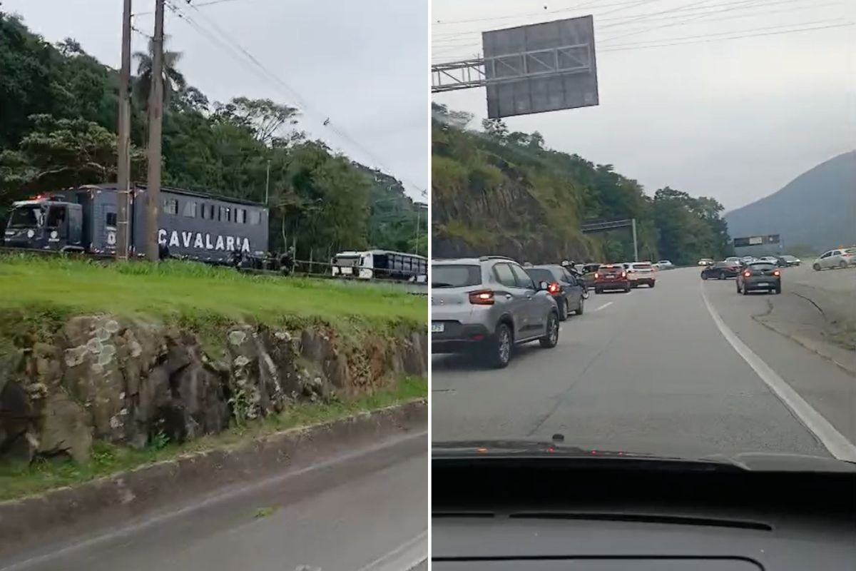 VÍDEO: Motoristas voltam na contramão com medo de criminosos na rodovia dos Imigrantes, SP