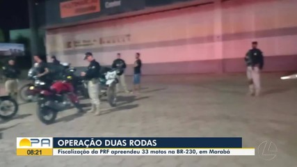 Fiscalização da Polícia Rodoviária apreende cerca de 30 motos na BR-230, em Marabá