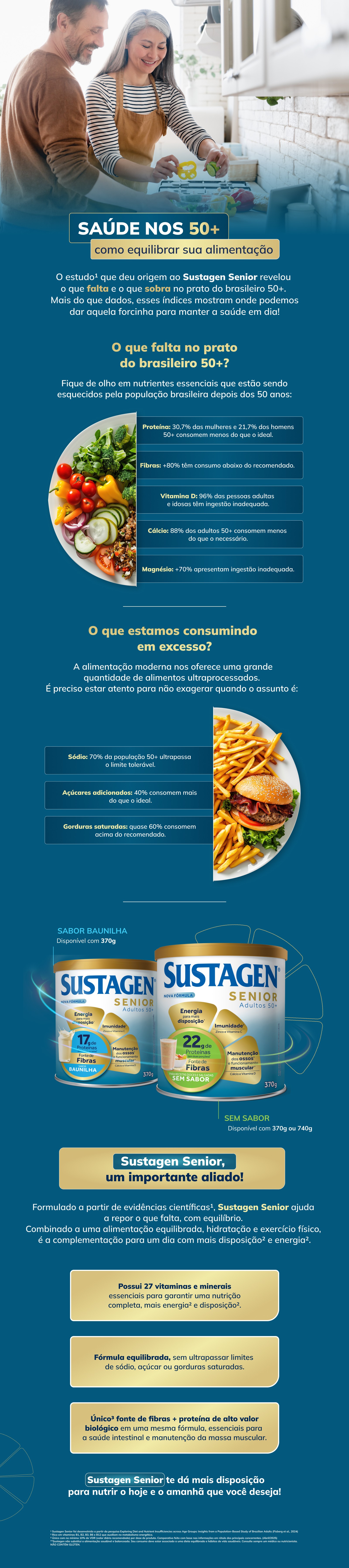 Maturidade: o que falta e o que está em excesso na alimentação do brasileiro 50+