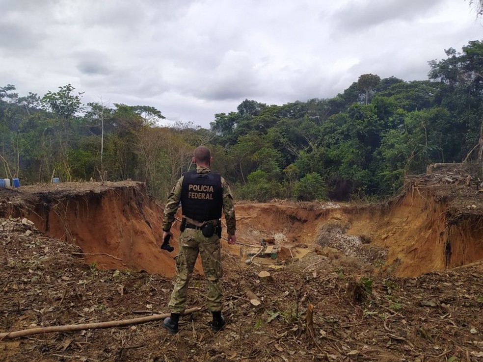 A operação busca combater o agravamento da situação nos garimpos da TI Sararé — Foto: Polícia Federal