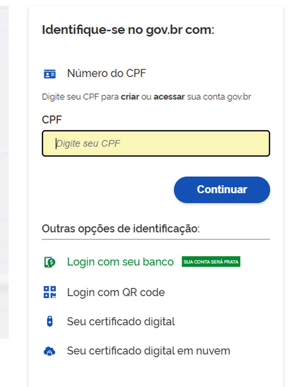 Conta gov.br dá acesso aos serviços digitais do governo — Foto: Reprodução