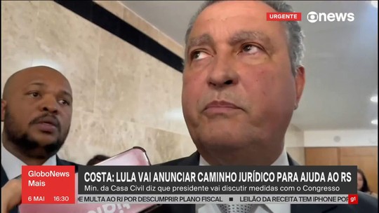 Rui Costa diz que Lula vai anunciar caminho jurídico para ajuda ao RS - Programa: GloboNews Mais 