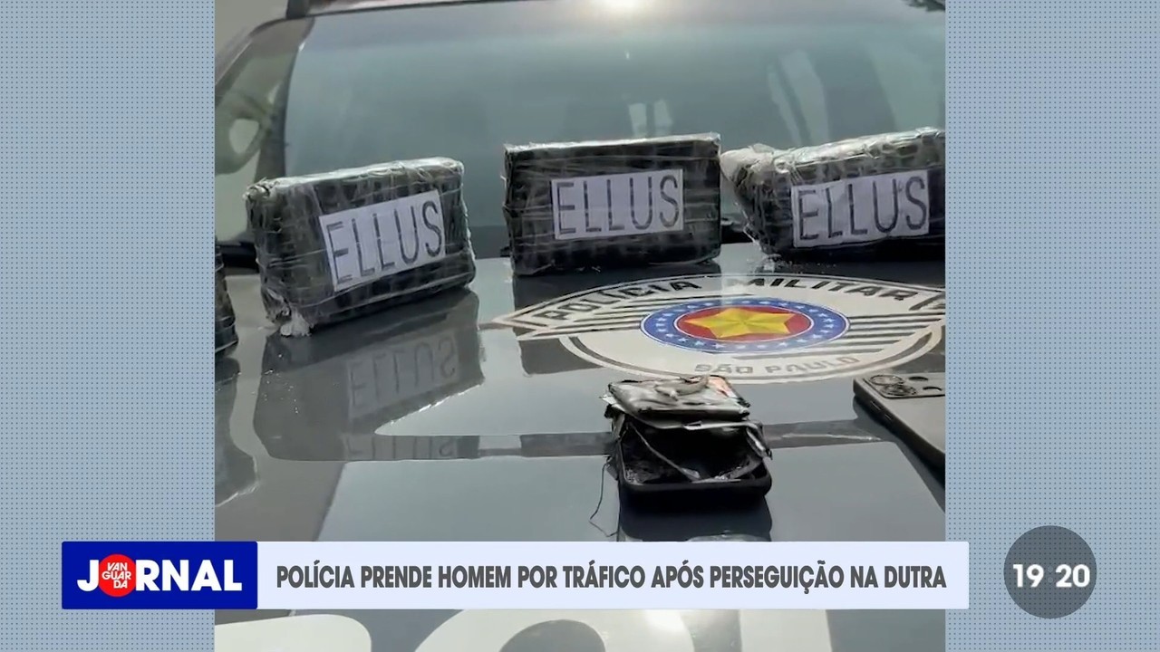 Homem é preso com drogas após perseguição policial entre Taubaté e Pinda, na Dutra