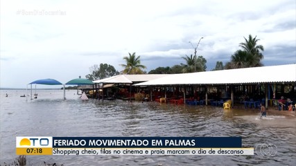 Com feriado prolongado, shoppings, praias e cinemas ficam movimentados em Palmas