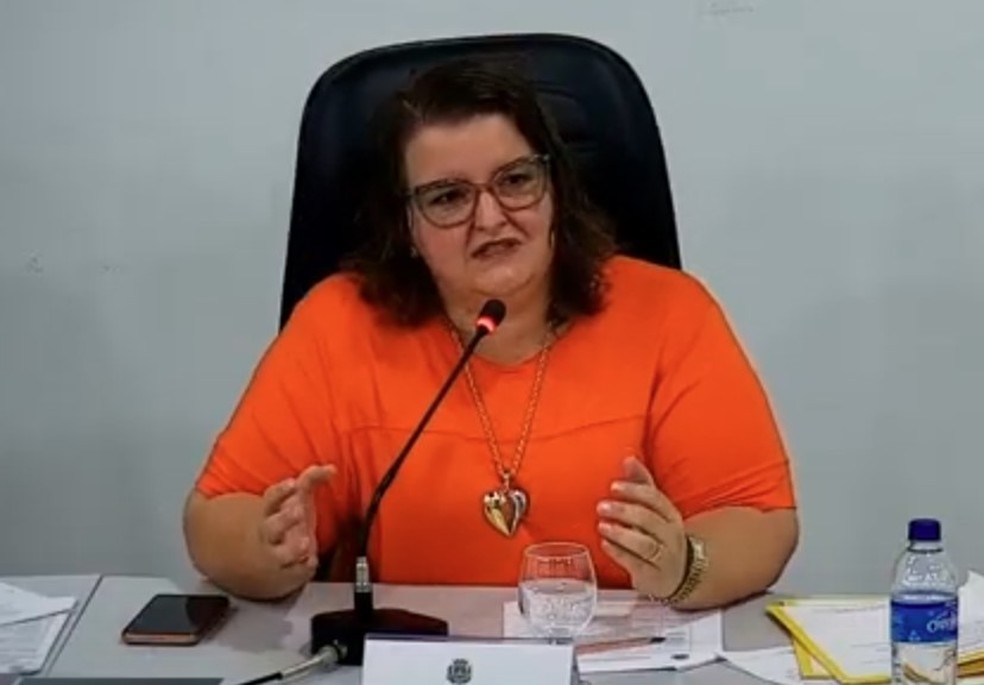 No dia 10 de fevereiro, a vereadora participou, pela primeira vez, de uma sessão sem gravata — Foto: Reprodução