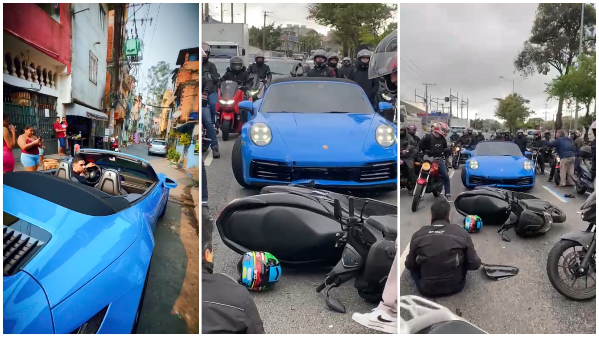 Influenciador em Porsche atropela motociclista na Zona Sul de SP e nega teste do bafômetro; VÍDEO
