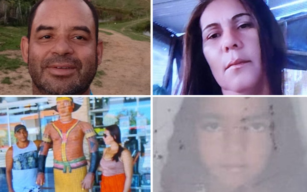 Edson da Silva [canto superior esquerdo]; Aliete Mercês [canto superior esquerdo]; Gean Vieira e Aliete [canto inferior esquerdo] e Raleria, de 11 anos — Foto: Arquivo pessoal